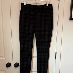 Dalia Black Plaid Women's Straight Leg Pants